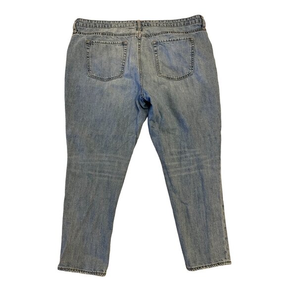 GAP Sexy Boyfriend 100% Cotton Jeans Medium Wash Denim distressed sz 14 - Picture 4 of 7